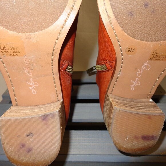 Arturo Chiang Size 9M Masin Orangish Brown Leather Boots - Picture 15 of 16